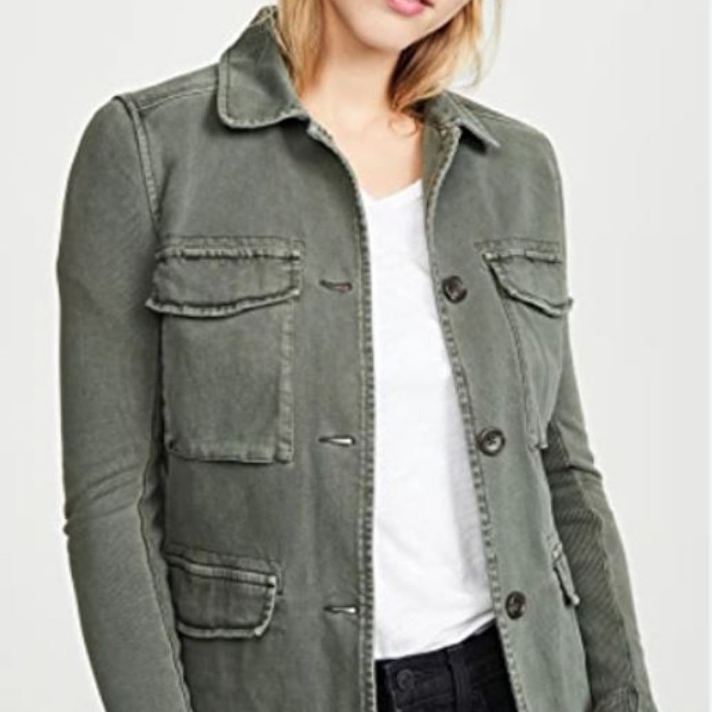 James Perse Mixed Media Surplus Jacket Size 0 Marsh Utility Jacket